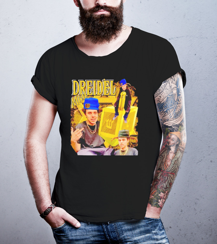Dreidel Man Vintage Star Yellow Dreidel Hat T-Shirt