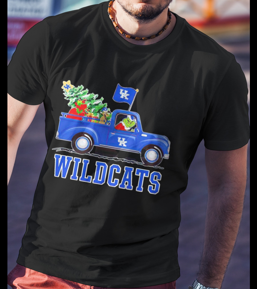 Grinch Driving Christmas Truck UK Wildcats T-Shirt