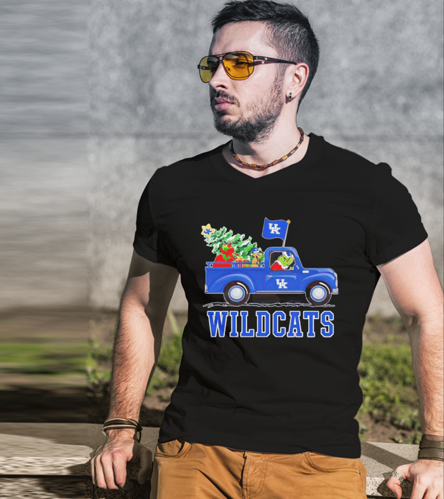 Grinch Driving Christmas Truck UK Wildcats T-Shirt