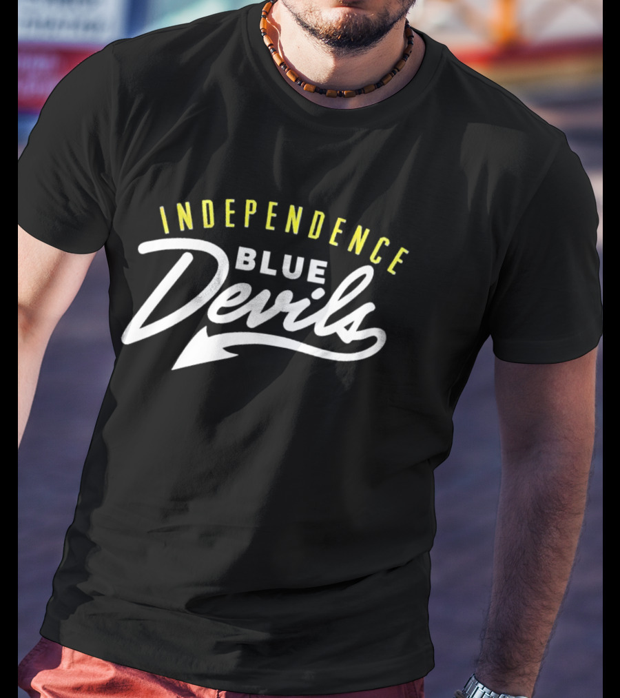 Independence Blue Devils Arch Style Script Basketball Team T-Shirt