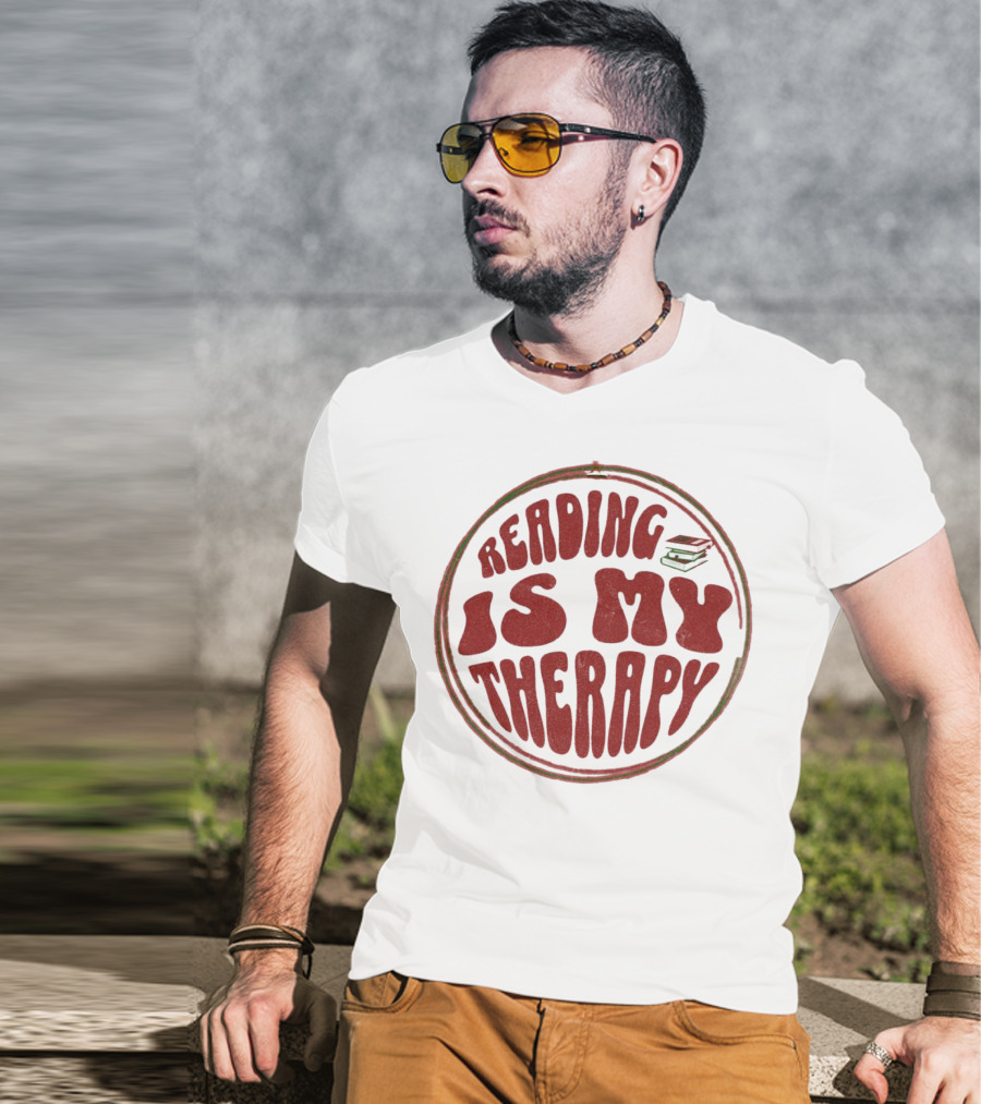 Reading Is My Therapy Retro Book Lover T-Shirt