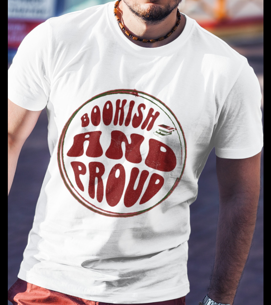 Bookish And Proud Retro Style Typography Circle T-Shirt