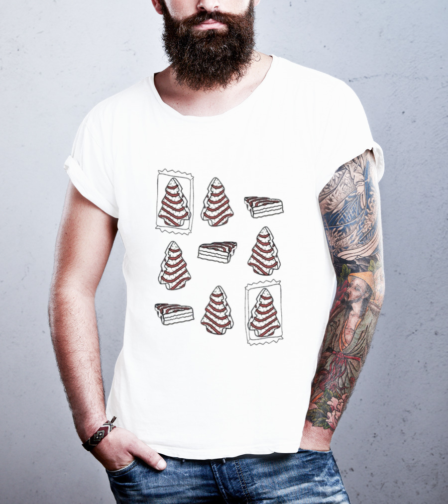 Christmas Tree Cakes Snack Pattern Christmas Holiday T-Shirt