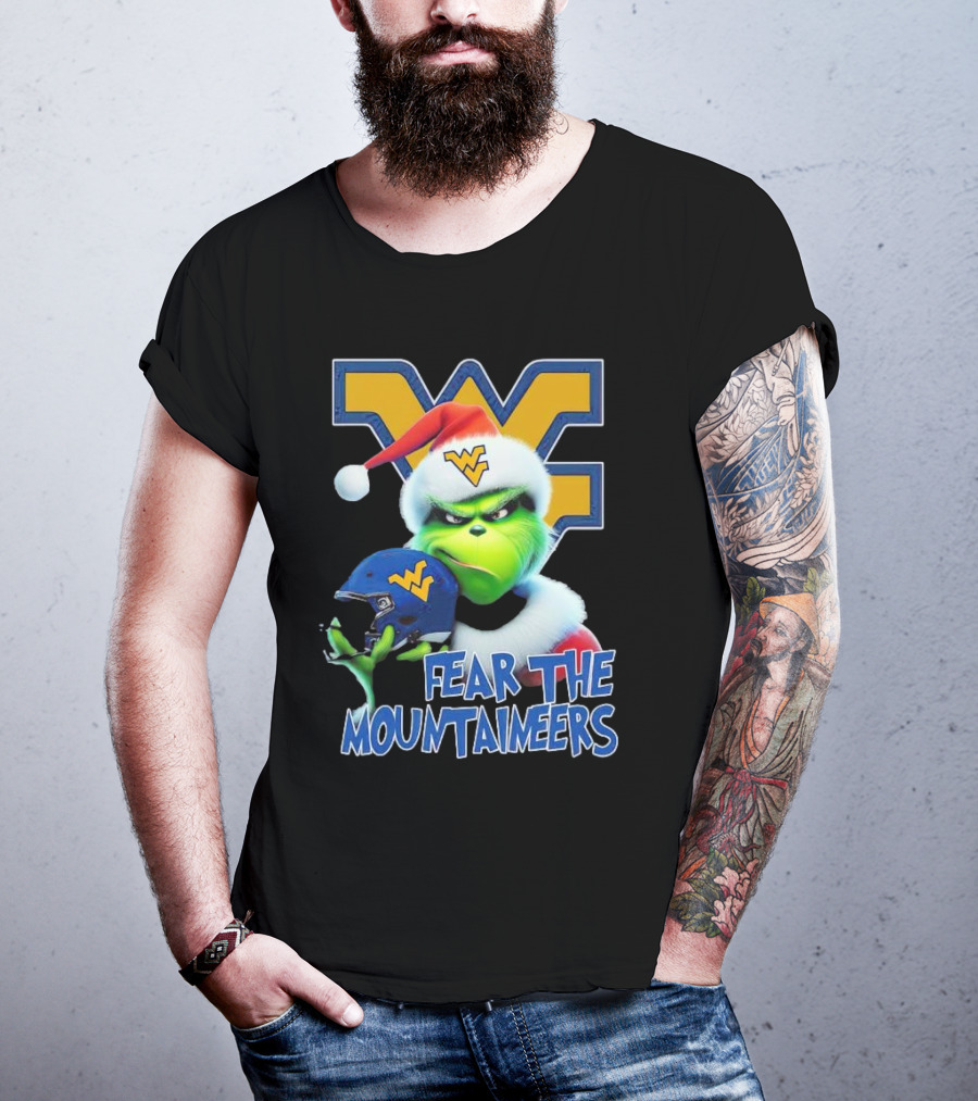Grinch Fear The Mountaineers West Virginia Christmas Holiday T-Shirt