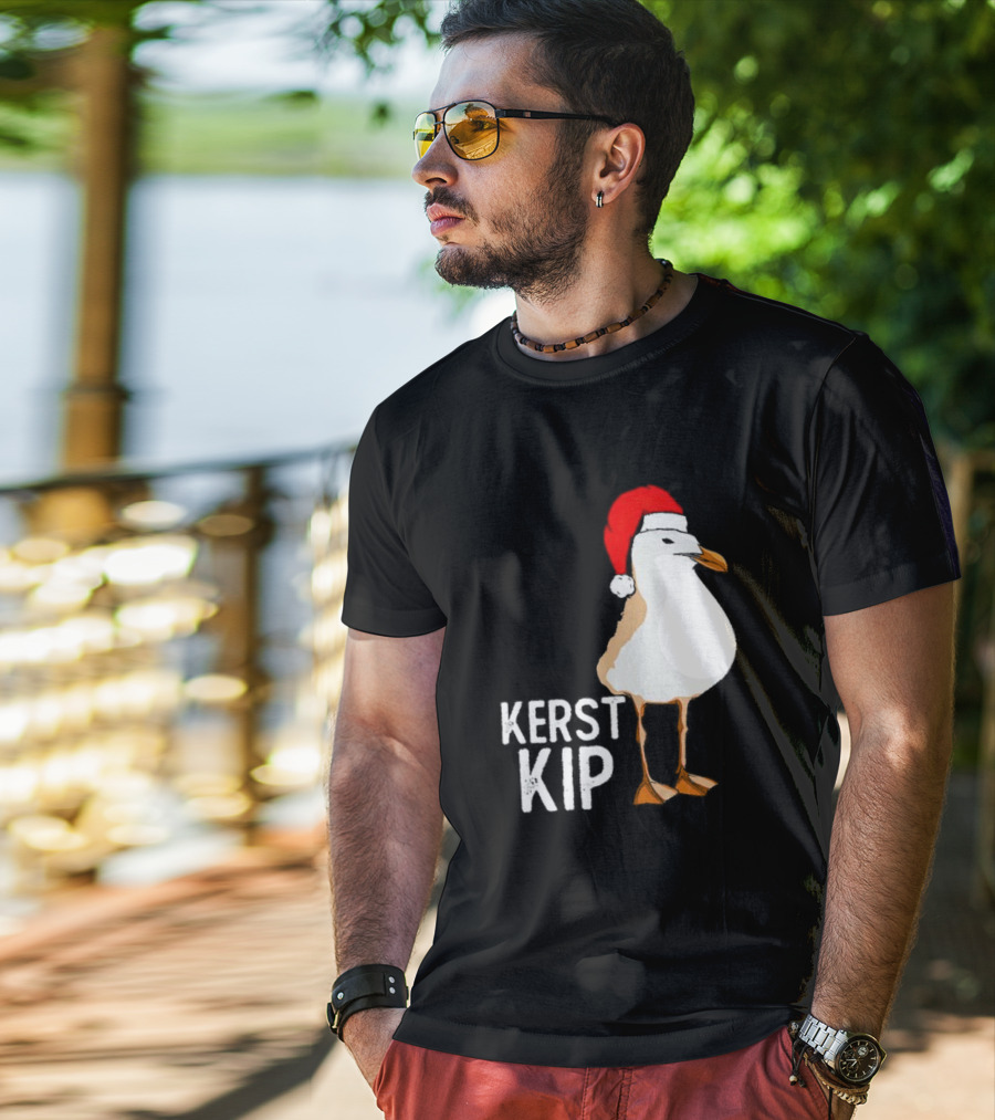 Kerst Kip Santa Hat Christmas Bird T-Shirt