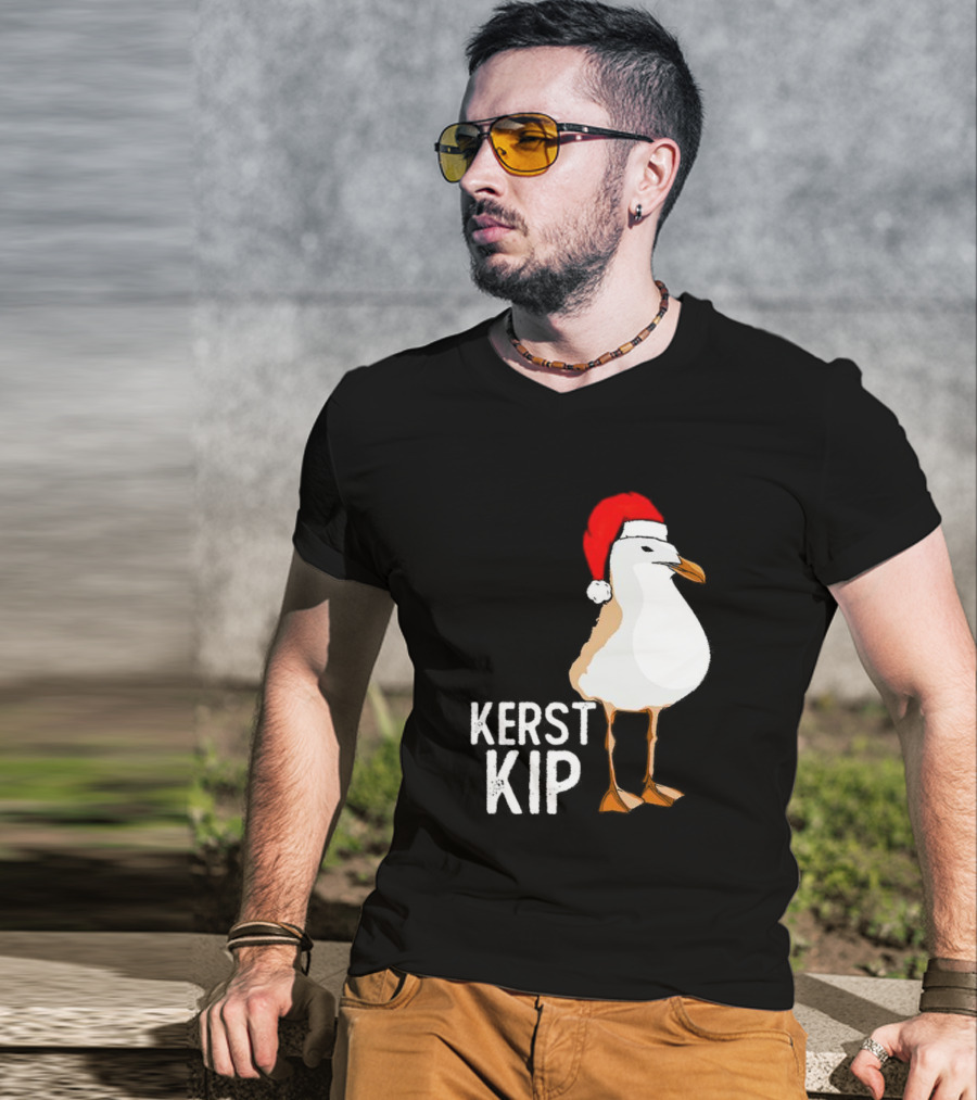 Kerst Kip Santa Hat Christmas Bird T-Shirt