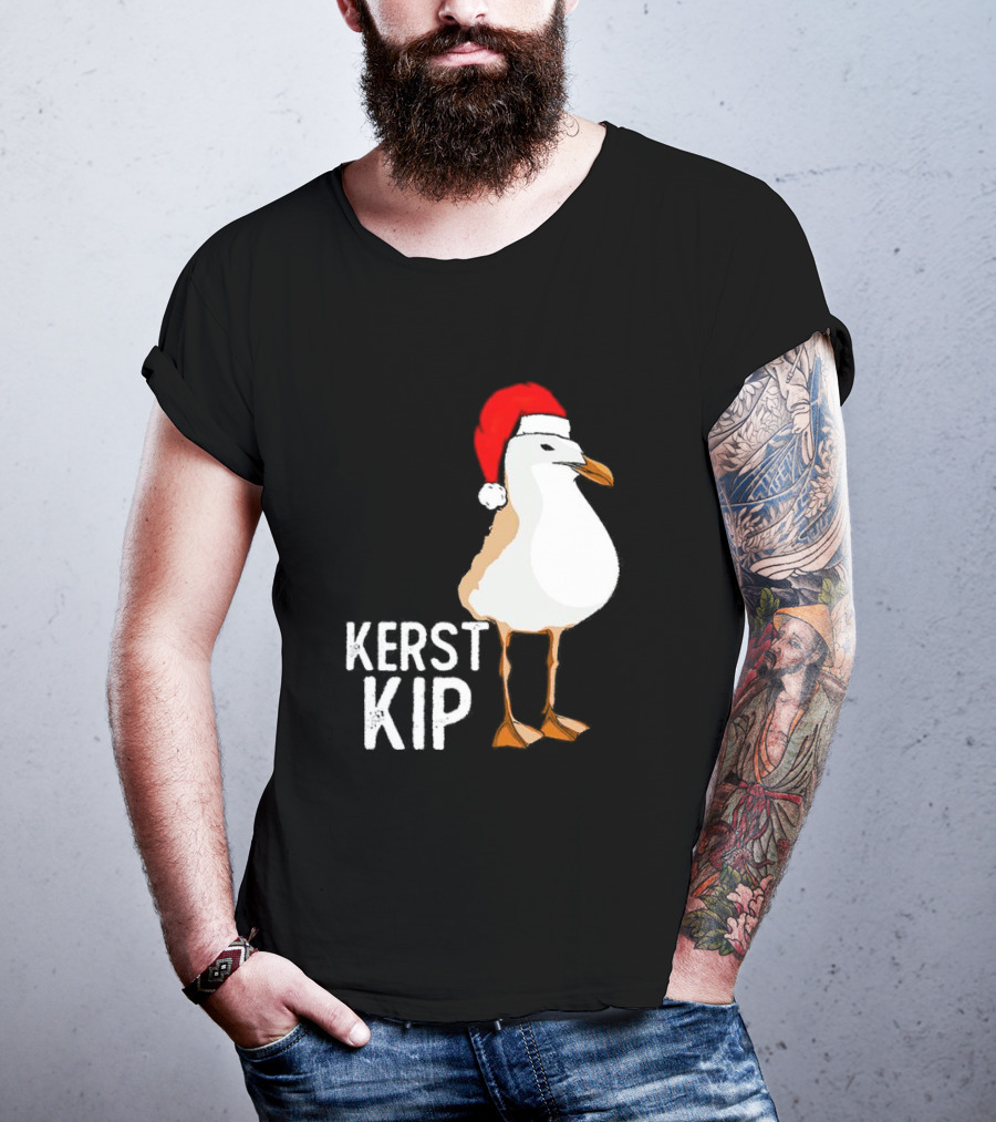 Kerst Kip Santa Hat Christmas Bird T-Shirt