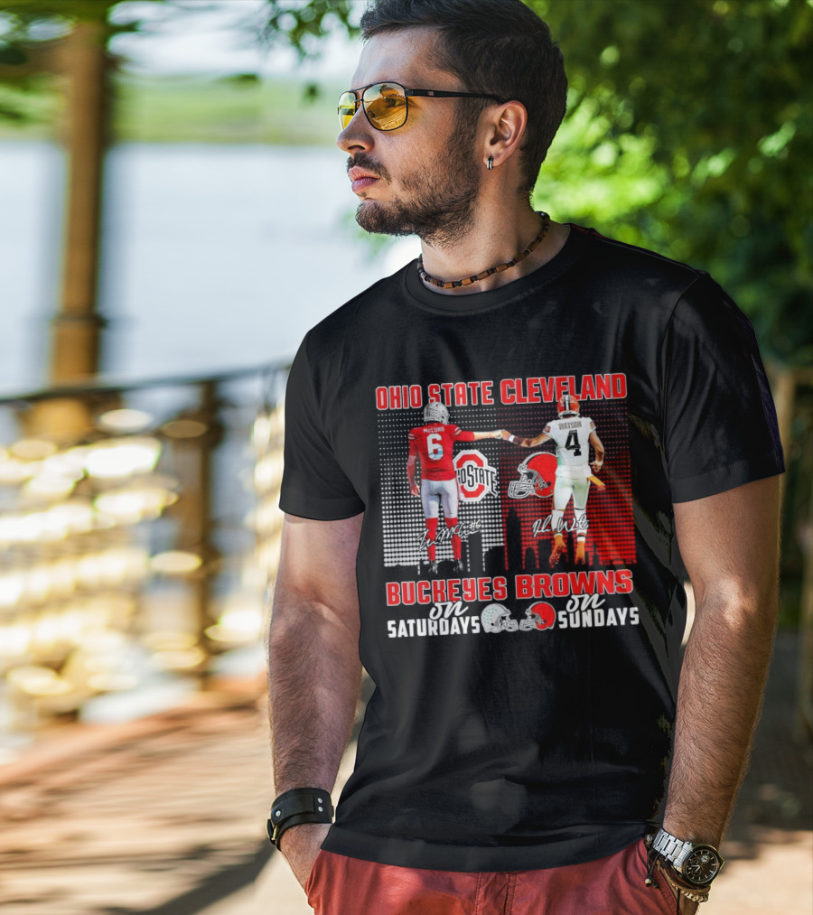 Ohio State Buckeyes Saturdays McCord Cleveland Browns Sundays Watson T-Shirt
