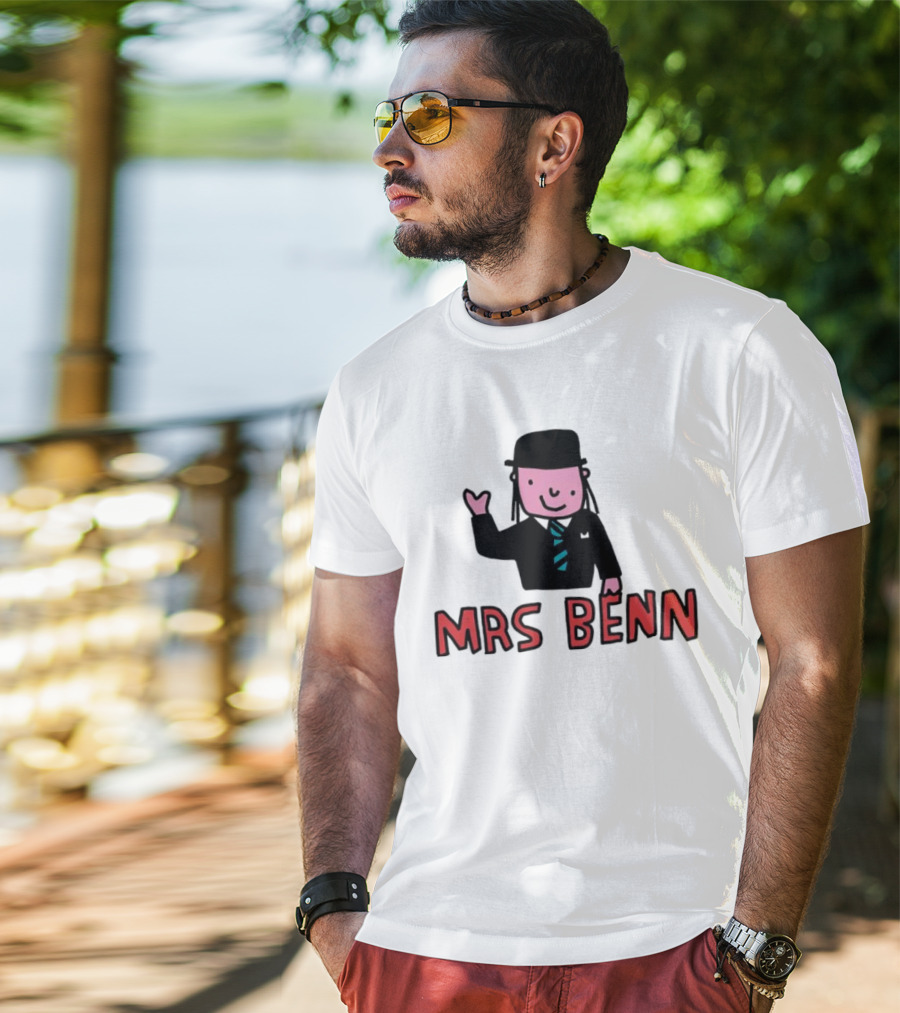 Mrs Benn Cartoon Character In Suit And Tie With Black Bowler Hat T-Shirt
