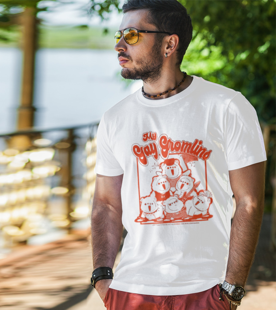 My Gay Gromlins Colorful Cartoon Creatures With Orange Outlines T-Shirt
