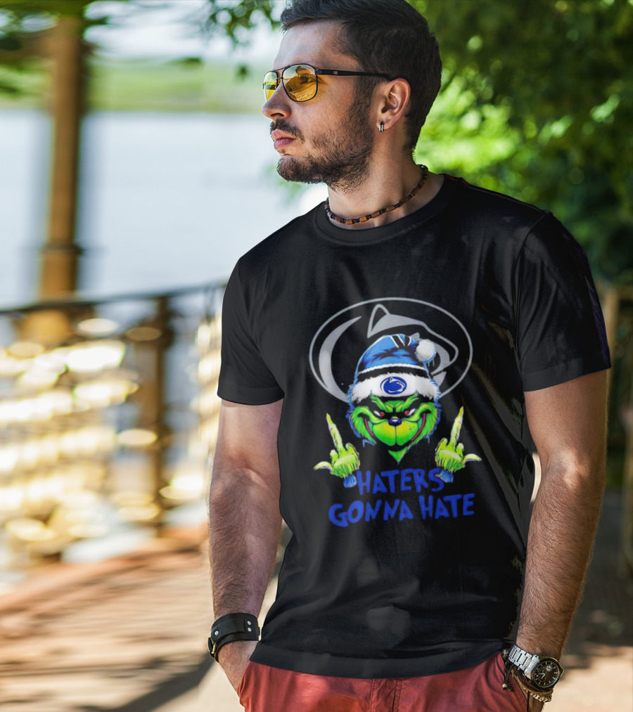 Nittany Lions Grinch Haters Gonna Hate Christmas T-Shirt