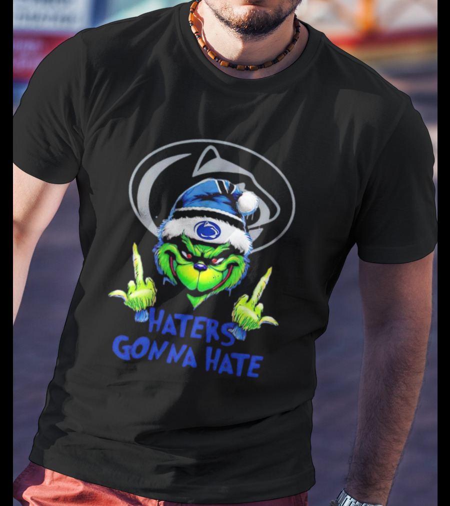 Nittany Lions Grinch Haters Gonna Hate Christmas T-Shirt