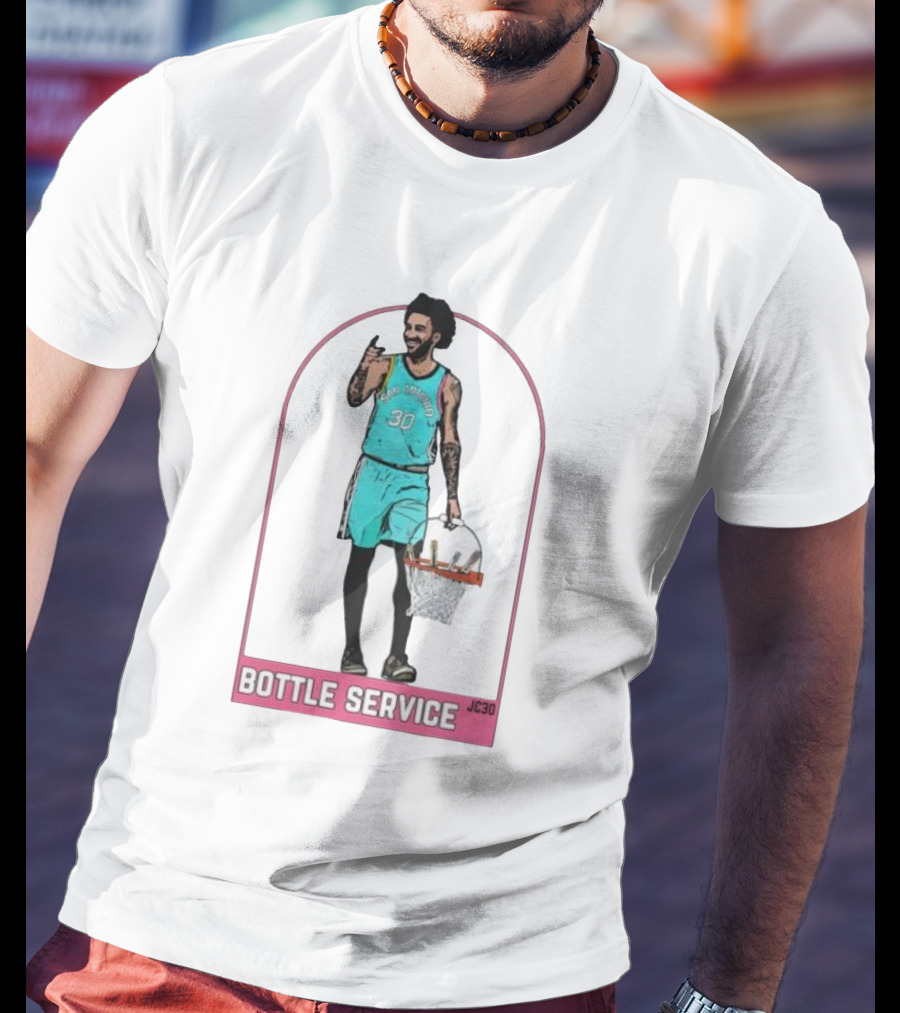 BOTTLE SERVICE JC30 Vintage Basketball Player Arch T-Shirt