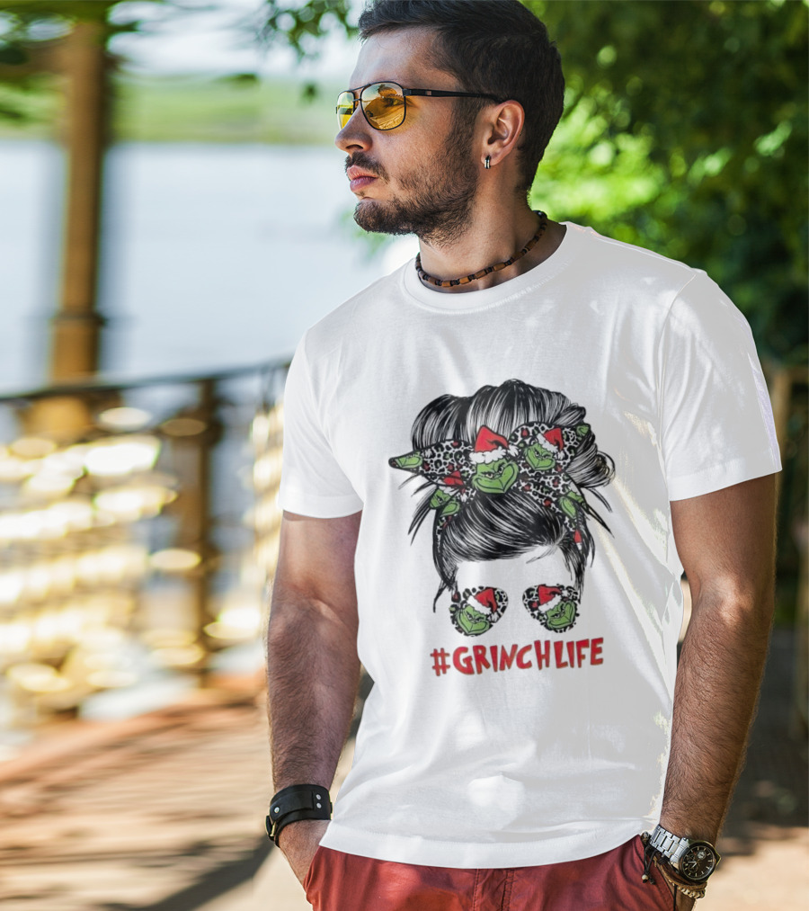 GrinchLife Christmas Girl Grinch Bow And Sunglasses T-Shirt