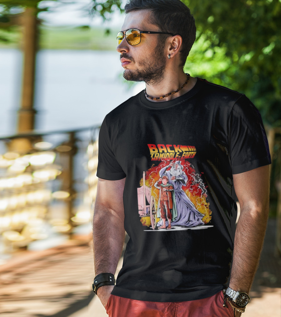 Back To The Middle-Earth Men's Time Travel Adventure Fusion T-Shirt