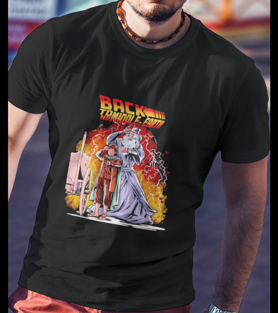 Back To The Middle-Earth Men's Time Travel Adventure Fusion T-Shirt