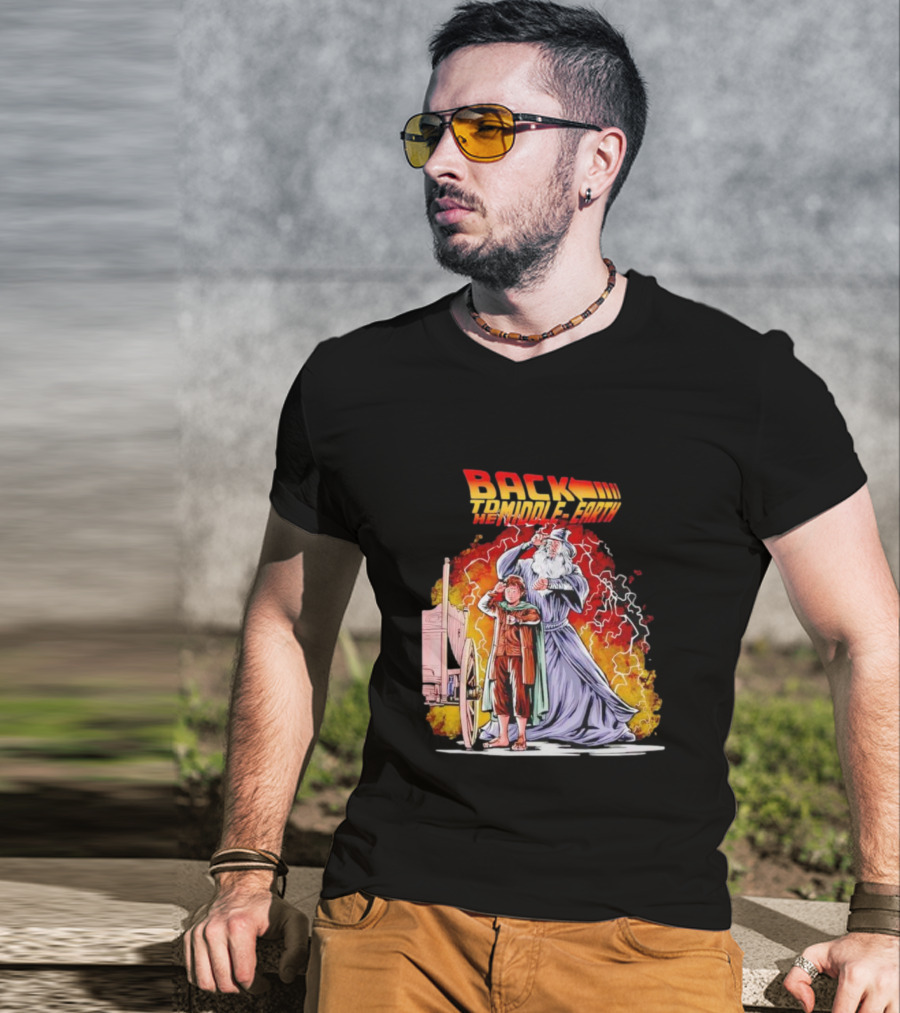 Back To The Middle-Earth Men's Time Travel Adventure Fusion T-Shirt