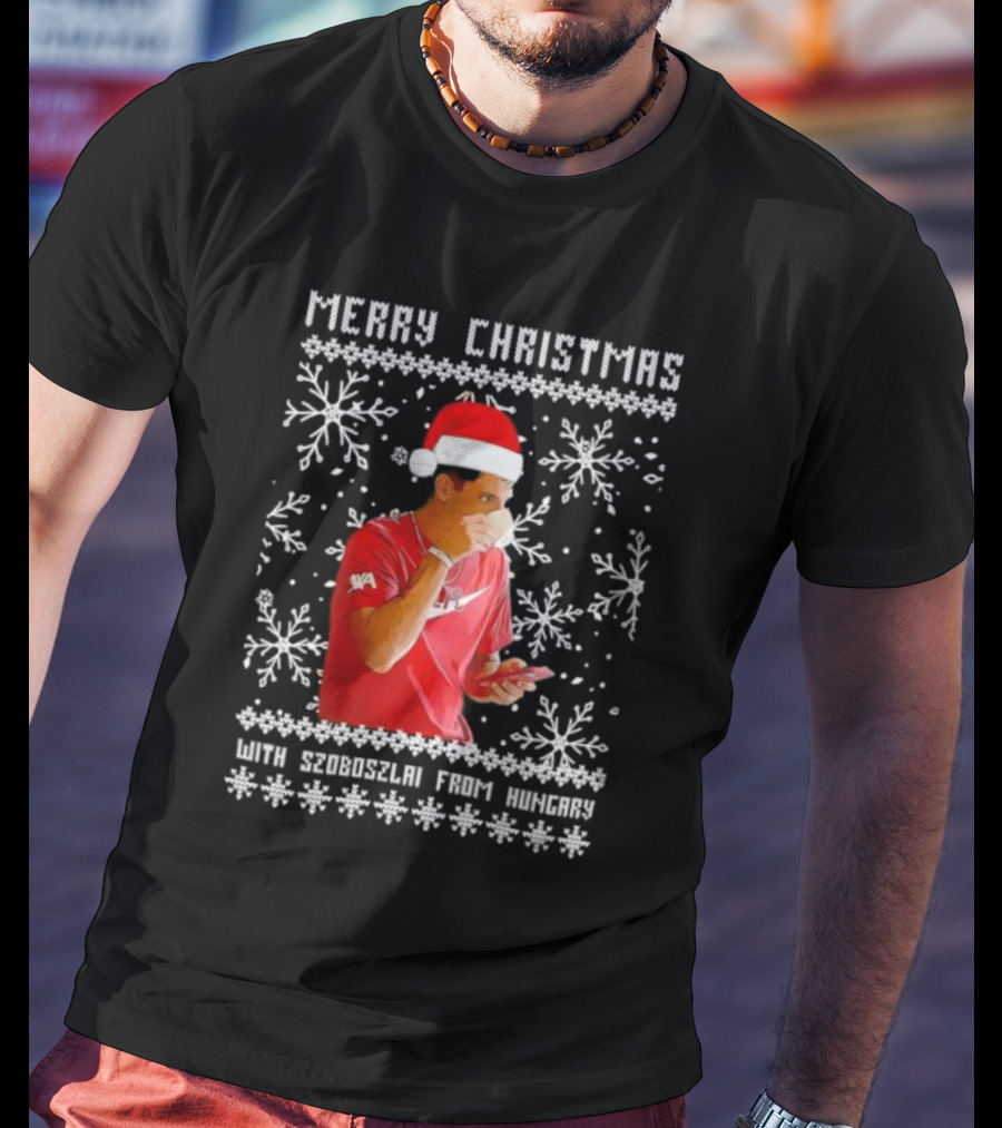 Merry Christmas With Szoboszlai From Hungary Ugly T-Shirt
