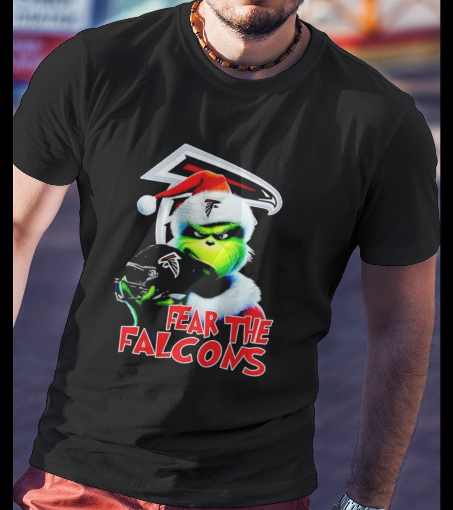 Atlanta Falcons Grinch Santa Fear The Falcons NFL T-Shirt