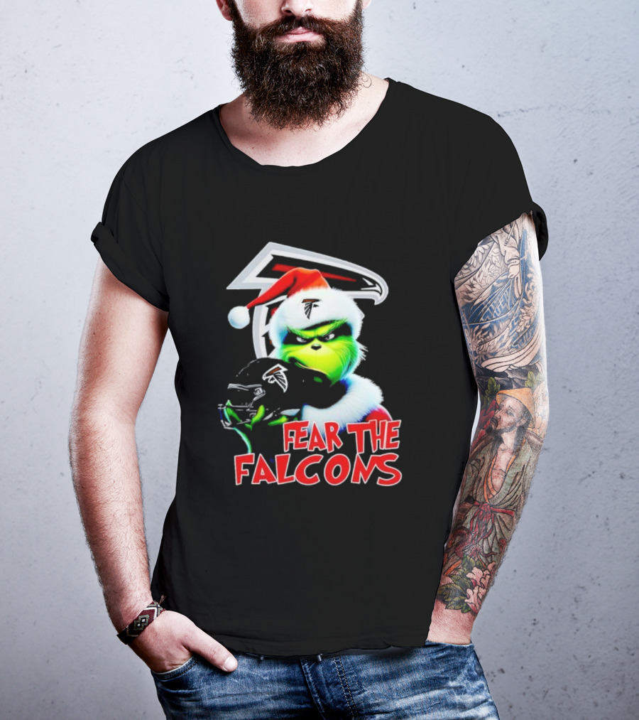 Atlanta Falcons Grinch Santa Fear The Falcons NFL T-Shirt