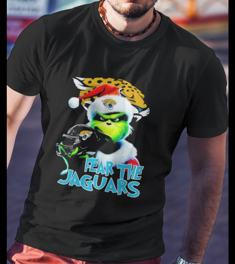 Santa Grinch Fear The Jaguars Jacksonville Jaguars NFL T-Shirt