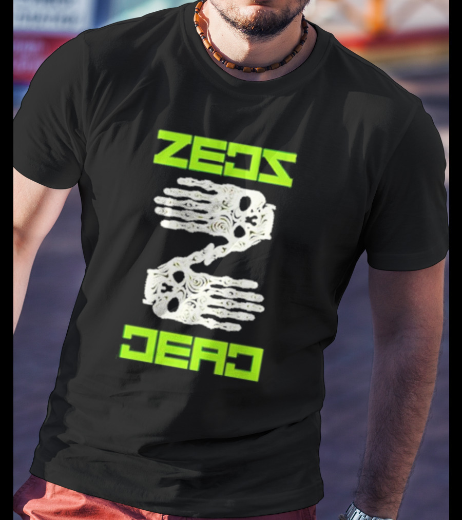 Zeds Dead Skeleton Hands Neon Typography T-Shirt