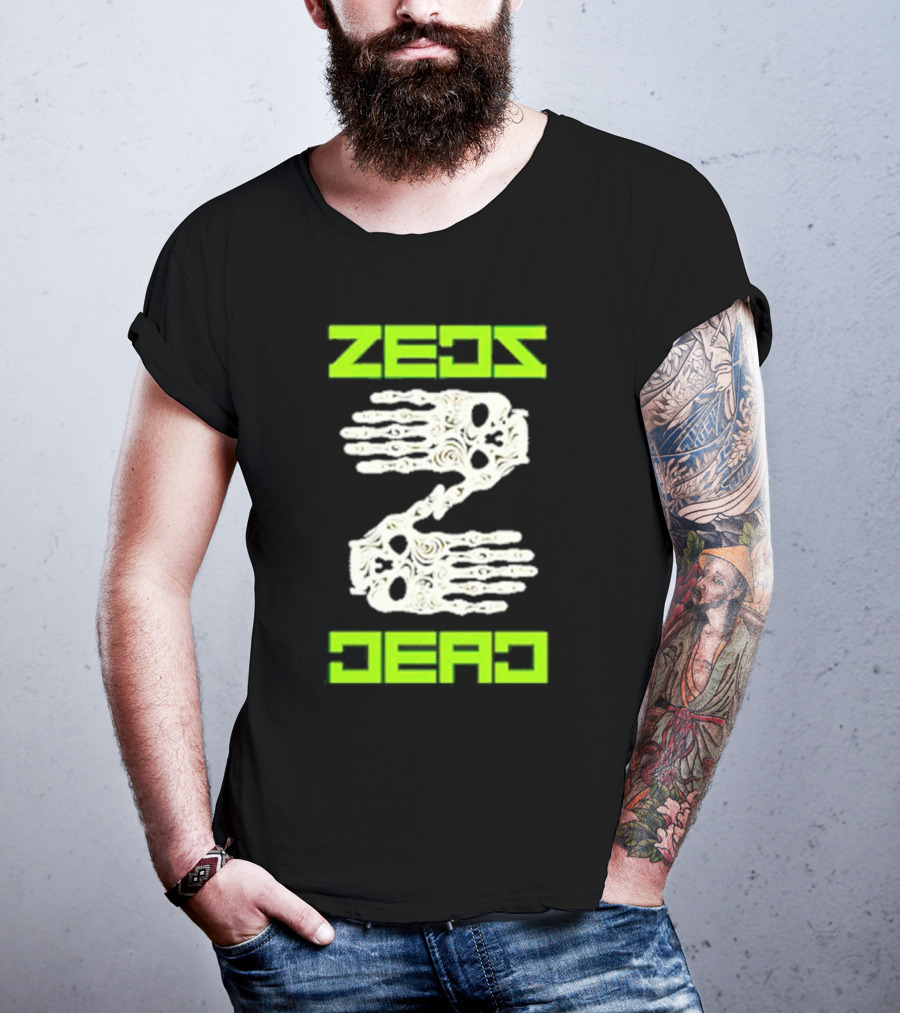 Zeds Dead Skeleton Hands Neon Typography T-Shirt