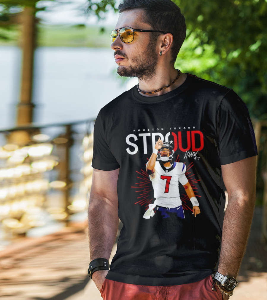 Houston Texans Cj Stroud #7 Signature Visionary Leader T-Shirt