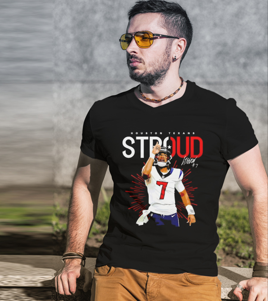 Houston Texans Cj Stroud #7 Signature Visionary Leader T-Shirt