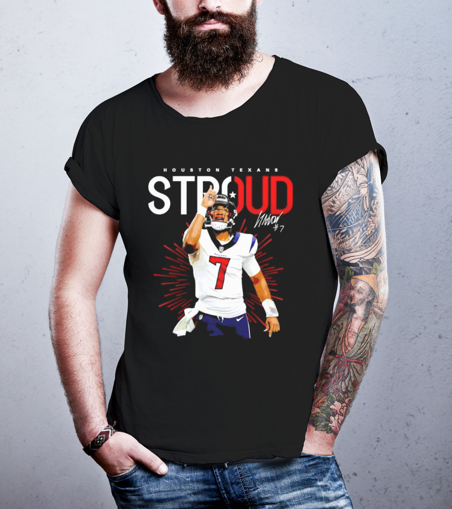 Houston Texans Cj Stroud #7 Signature Visionary Leader T-Shirt