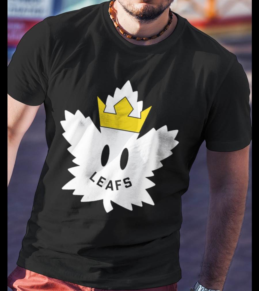 Leafs White Crown Face Emblem T-Shirt