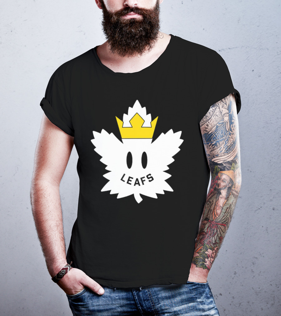 Leafs White Crown Face Emblem T-Shirt