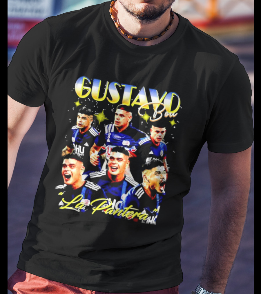 Gustavo Bou La Pantera New England Revolution Star T-Shirt