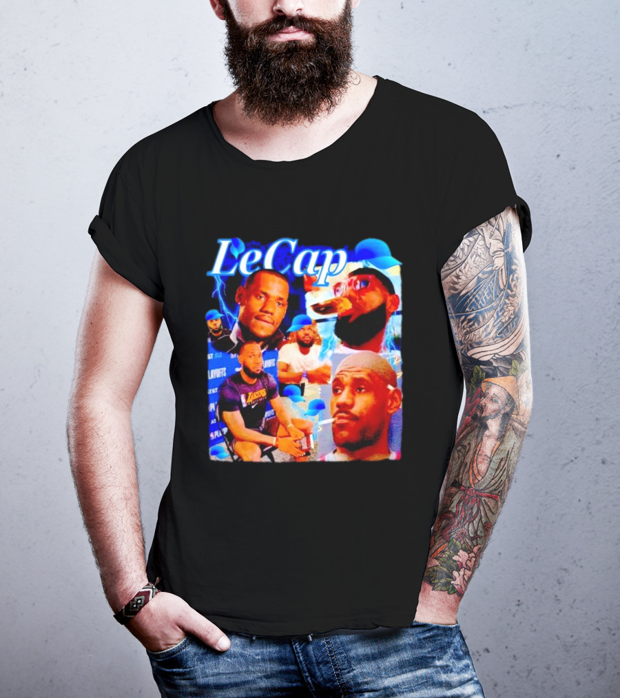 LeCap Lebron James Lakers Playoffs Meme Electricity Background T-Shirt