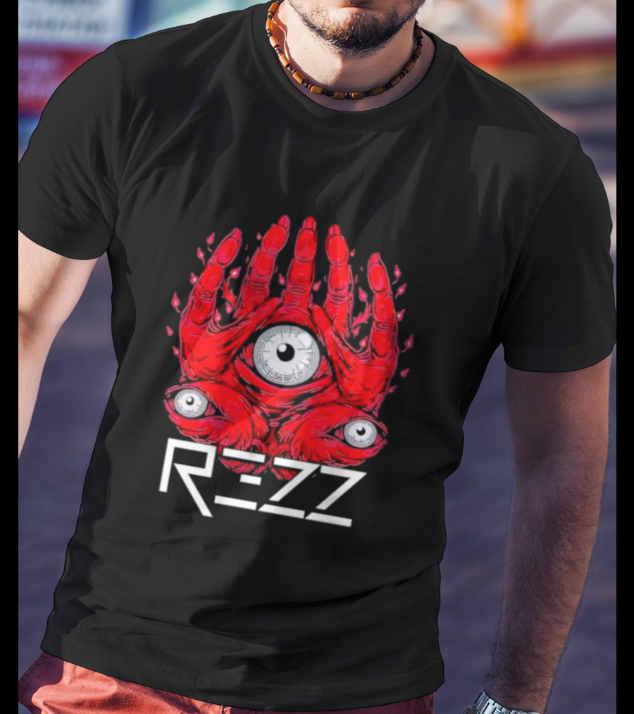 Rezz Men's Monster Inside With Red Hand And Eye T-Shirt