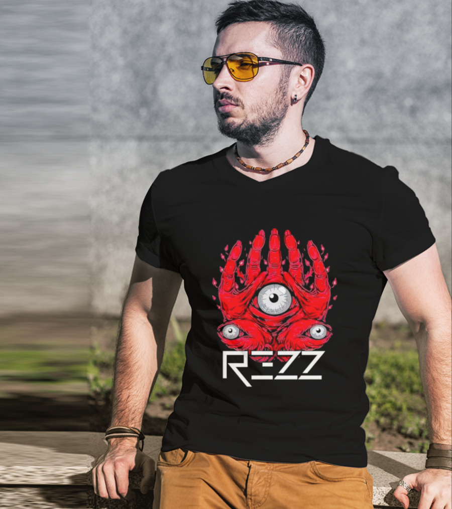 Rezz Men's Monster Inside With Red Hand And Eye T-Shirt