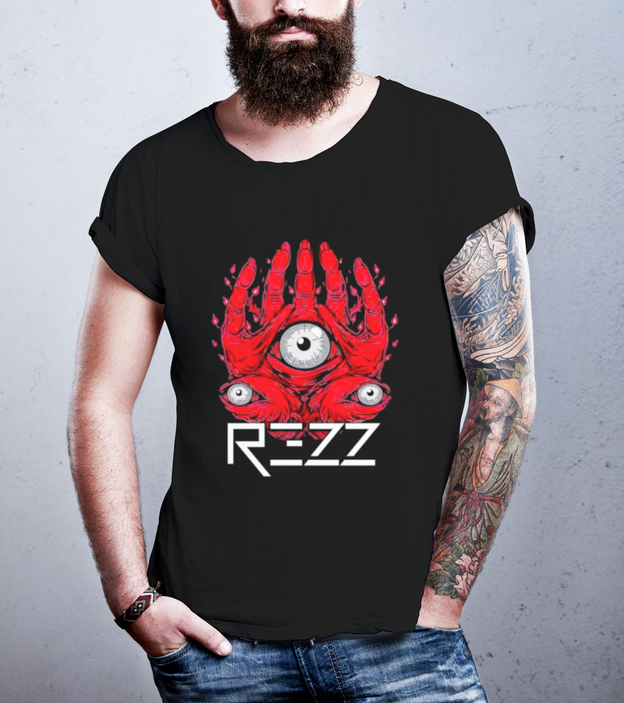 Rezz Men's Monster Inside With Red Hand And Eye T-Shirt