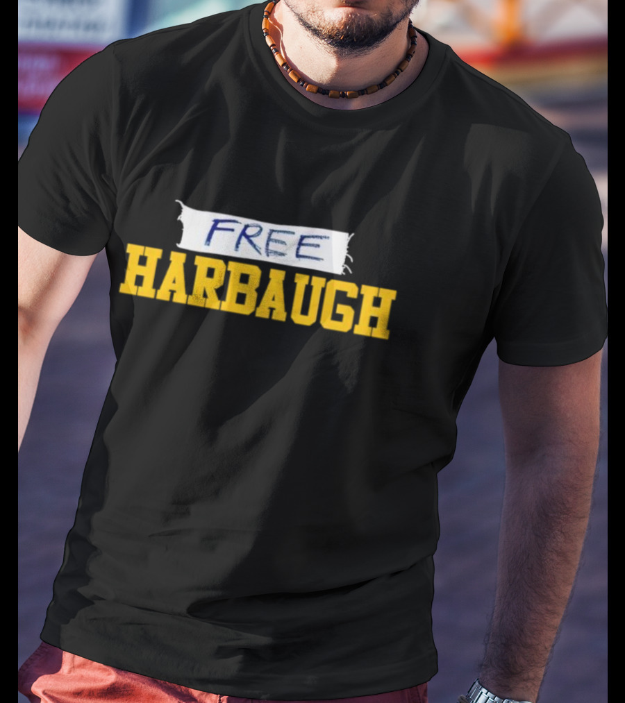 Free Harbaugh Michigan Wolverines T-Shirt