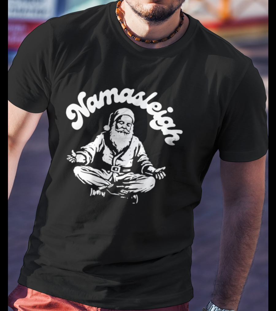 Namasleigh Santa Claus Meditating With Yoga Pose T-Shirt