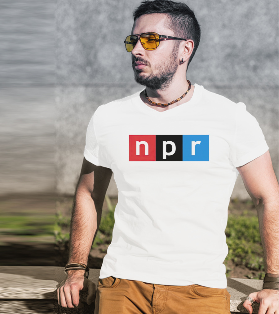 NPR Red Black Blue Iconic Logo Squares T-Shirt