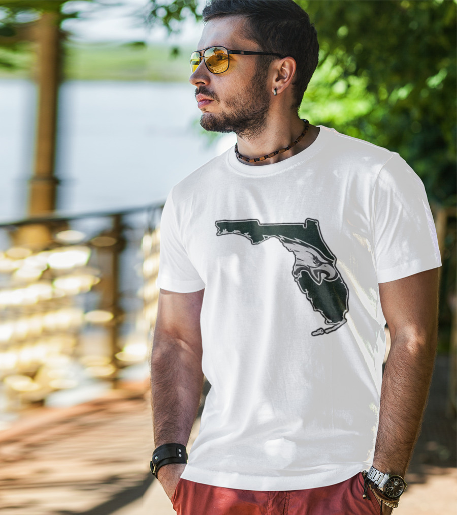 Philadelphia Eagles Florida Map Bleeds Green T-Shirt