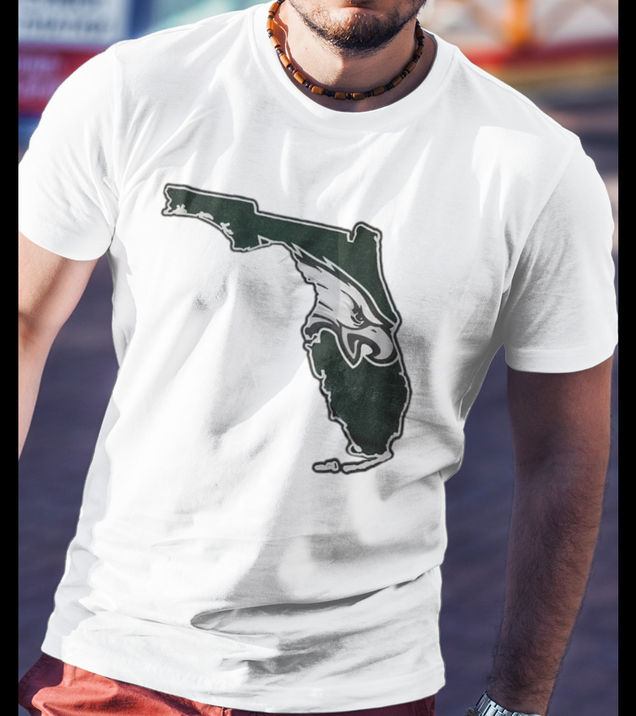 Philadelphia Eagles Florida Map Bleeds Green T-Shirt