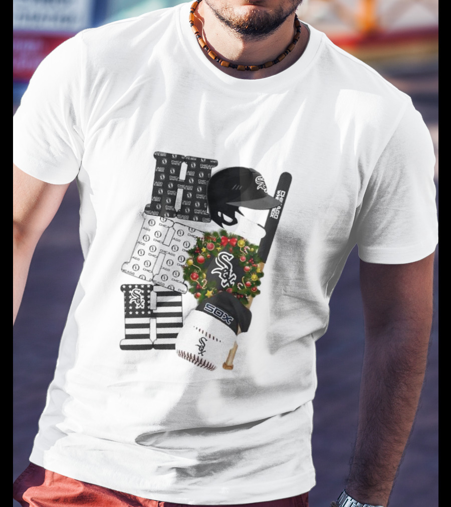 Chicago White Sox Christmas Ornaments And Sox Baseball Gear Wreath T-Shirt