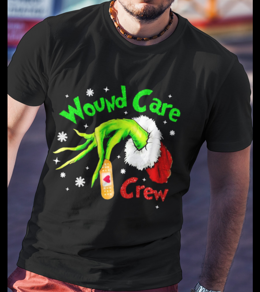 Wound Care Crew Grinch Hand Merry Christmas T-Shirt