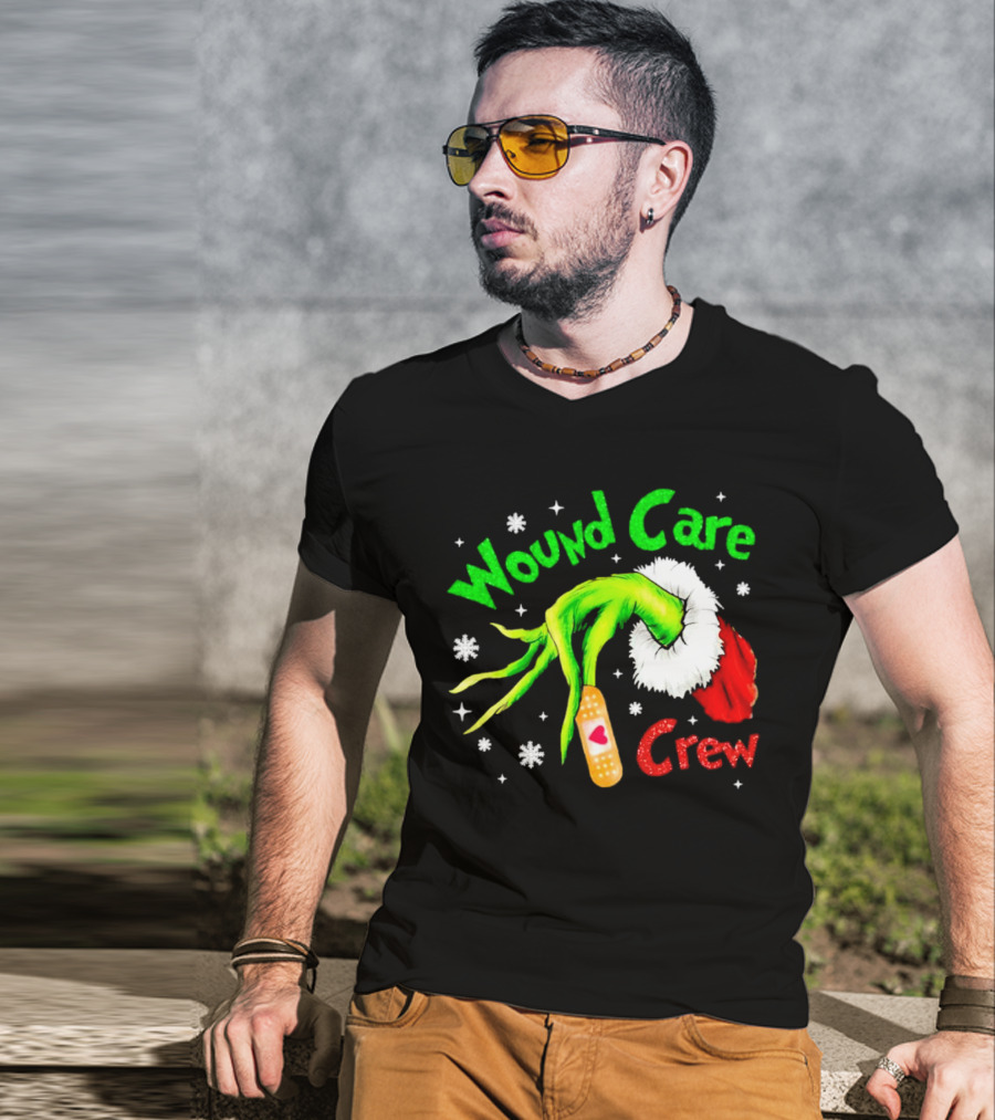 Wound Care Crew Grinch Hand Merry Christmas T-Shirt