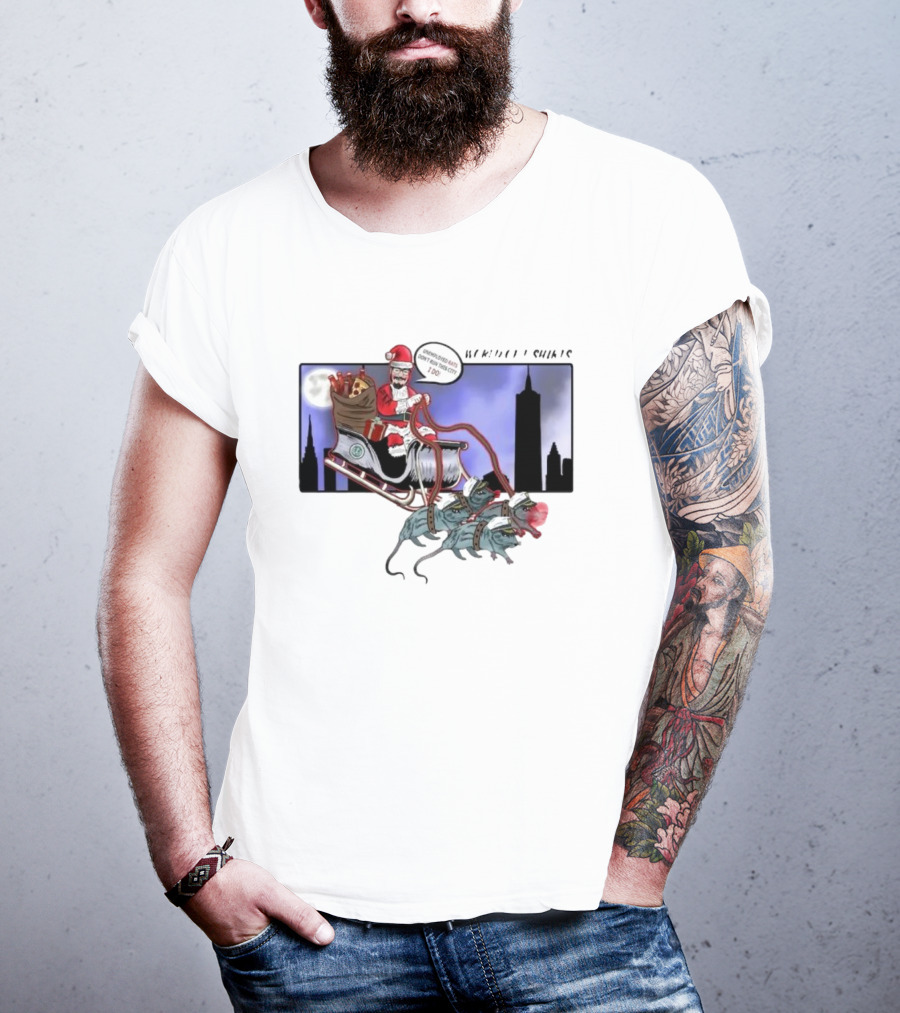 Josh Saves Christmas Chupacabras Sled New York City Skyline T-Shirt