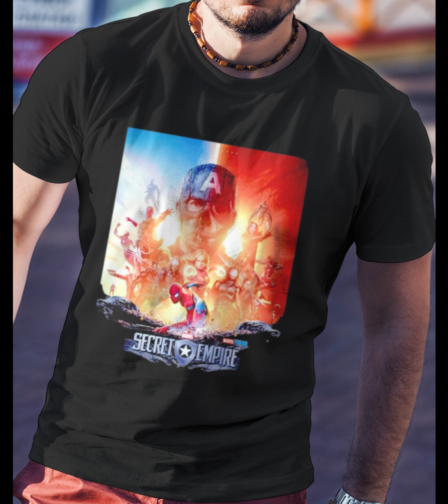 Marvel Secret Empire Captain America A Hydra Battle With Spider-Man And Avengers T-Shirt
