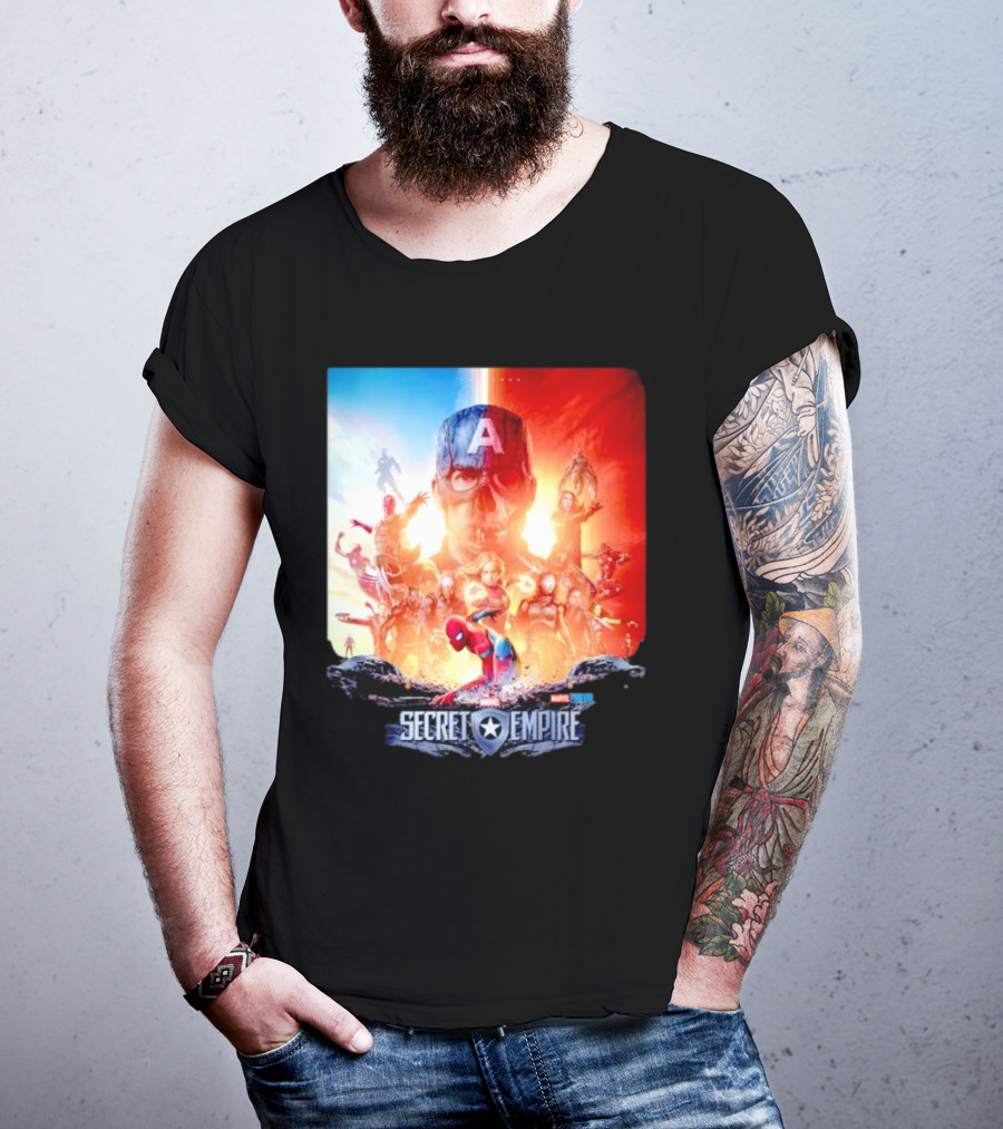 Marvel Secret Empire Captain America A Hydra Battle With Spider-Man And Avengers T-Shirt