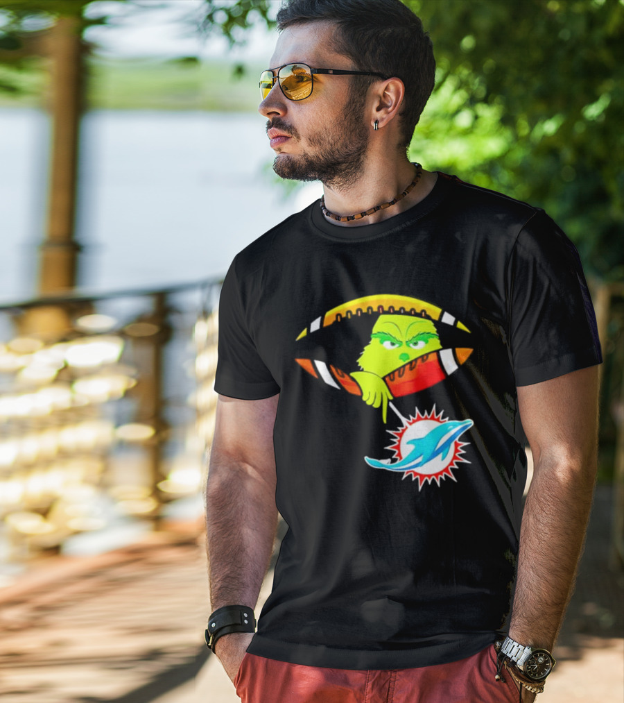 Miami Dolphins Grinch Football Fan Zipper T-Shirt
