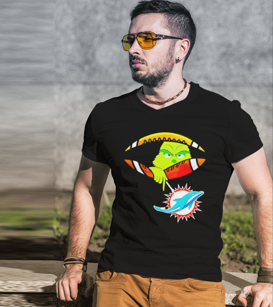 Miami Dolphins Grinch Football Fan Zipper T-Shirt